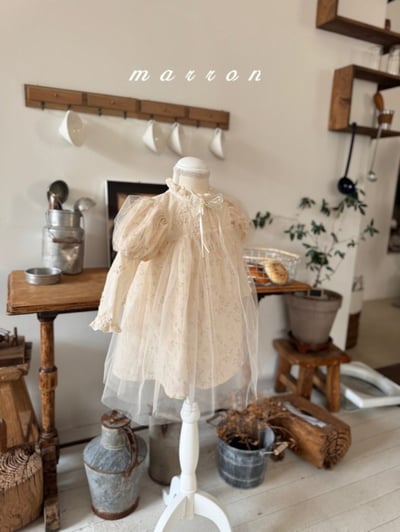 Marron55｜(1y-6y) 古典玫瑰薄紗洋裝8