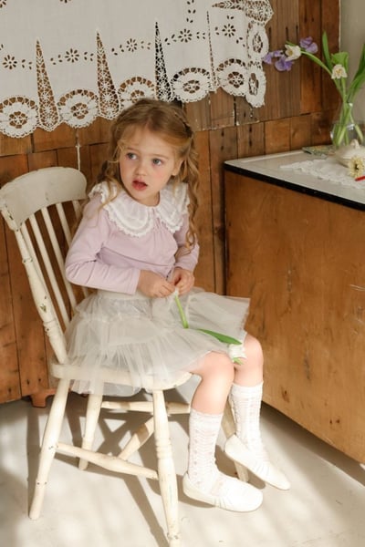 FLO42｜(75-140) 3色蕾絲翻領上衣13