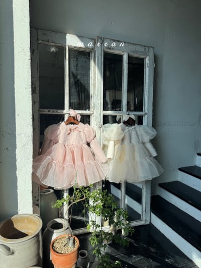 Marron 64｜(1y-6y) 公主蓬蓬袖袖薄紗洋裝1