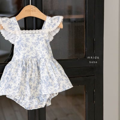 M-KIDS36｜(65-80cm) 綁帶摺邊包屁衣12