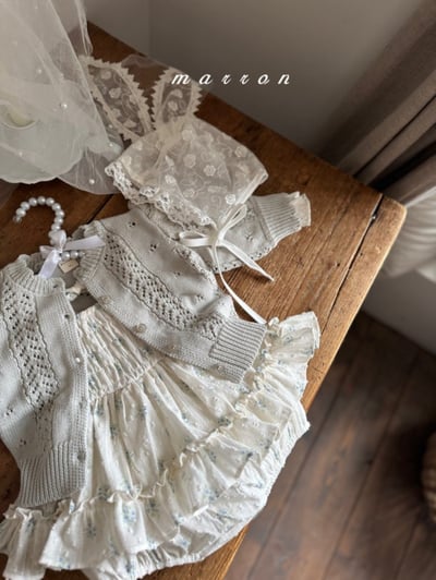 Marron32｜(3m-18m) 春日碎花荷葉包屁裙7