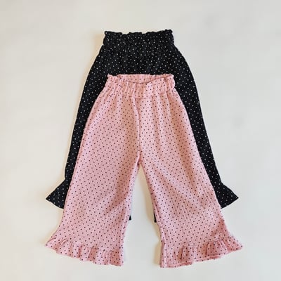 1st blue08｜(~93-118cm) 波點荷葉邊長褲7