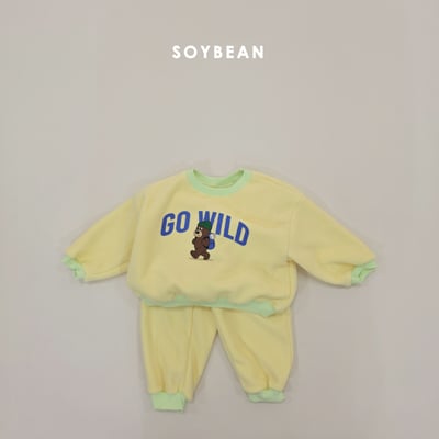 Soybean14｜(75cm-118cm) 小熊露營印花撞色休閒套裝9