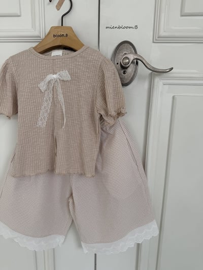 Bloom.b18｜(55cm-118cm) 羅紋蕾絲緞帶上衣7