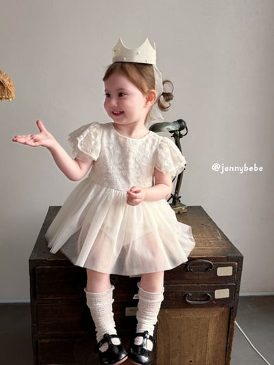 JE728｜(66-90cm) 公主袖薄紗蓬蓬裙包屁衣12