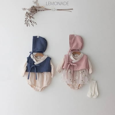 LEMONADE24｜(55cm-85cm) 2色韓服套裝含帽子1