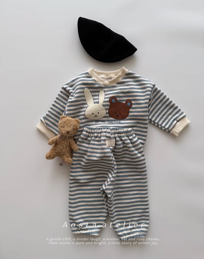 AOSTA33｜(6m-5y) 條紋休閒縮口褲8