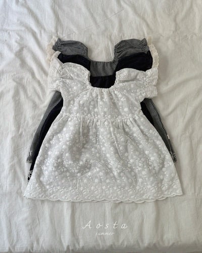 AOSTA16｜(6m-5y) 3款蕾絲泡泡袖洋裝6