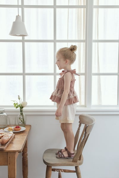 ROA32｜(6m-18m) 2色蕾絲滾邊短褲10