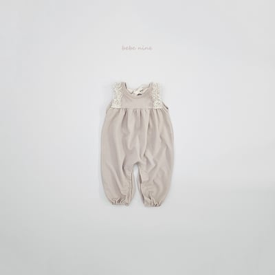 bebe nine26 (65-90) 2色蕾絲滾邊綁帶連身衣16