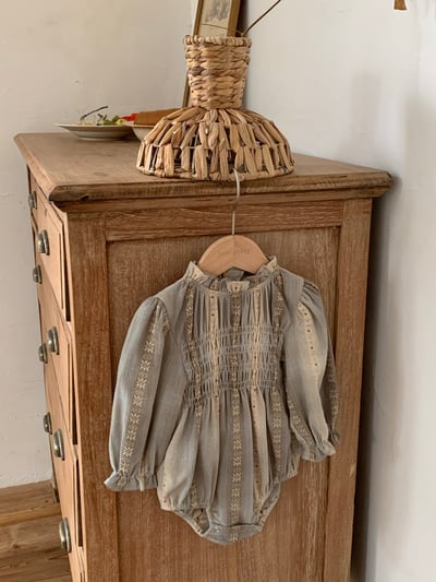 JE623｜(66cm-90cm) 復古立領花邊包屁衣3