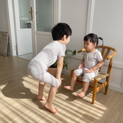 LIME&BLUE03｜(80-118cm)  素色鈕釦居家服19