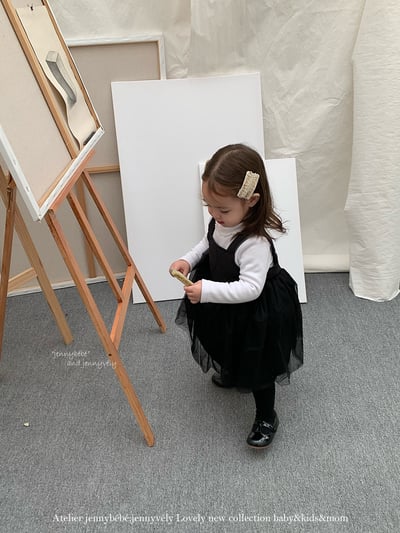 JE 418｜(80-110cm)  絎縫線蕾絲洋裝11