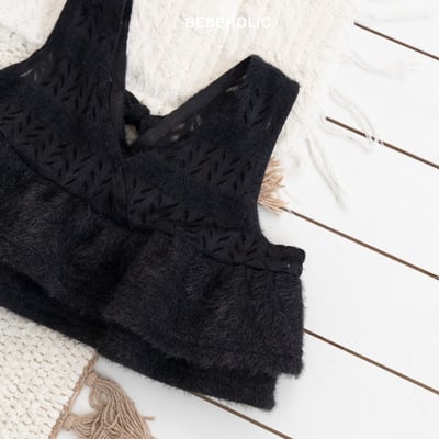 Bebe holic16｜(free) 針織V領荷葉裙襬背心3