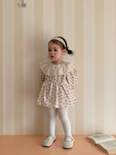 JE611｜(66cm-90cm) 蕾絲荷葉領碎花包屁衣15