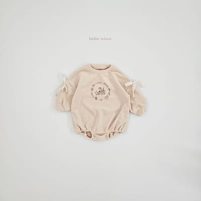 bebe nine15 (65cm-75cm) 2色蕾絲緞帶小兔連身衣12