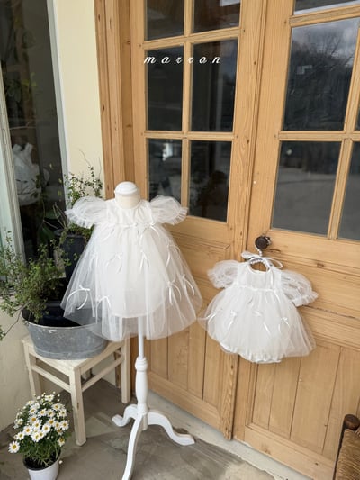 Marron08｜(3m-18m 1y-6y) 蝴蝶結紗裙裝4