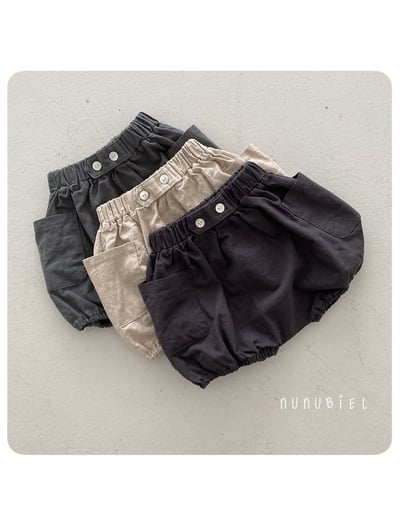 NUNU BIEL03｜(65-115cm) 鈕釦側口袋短褲2