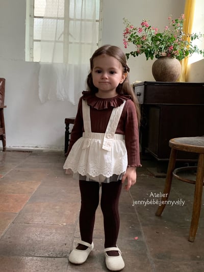 JE493｜(73-100cm) 滾邊翻領上衣/花邊吊帶裙14