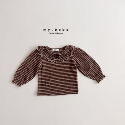 my_bebe11｜(-12m-7y) 荷葉領條紋上衣16