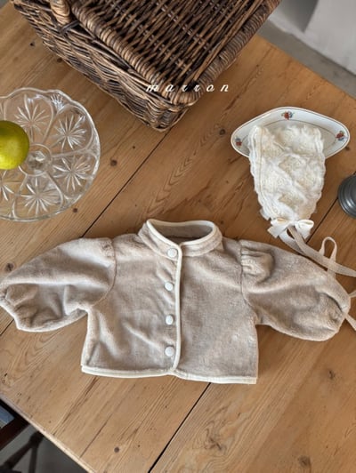 Marron 15｜(1y-6y) 刷毛蓬蓬袖立領開襟外套6