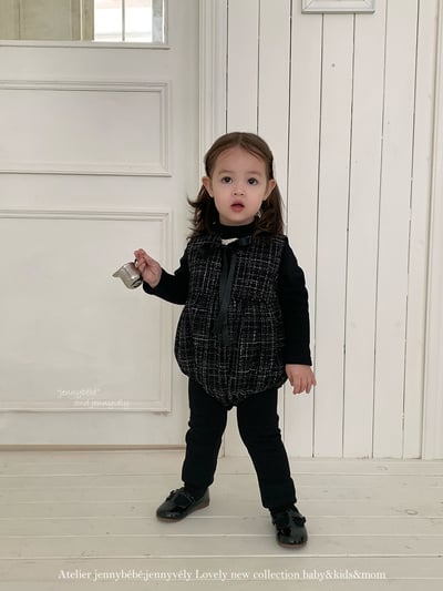 JE 657｜(66-90cm)  格紋翻領娃娃包屁衣15