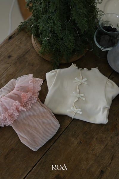 ROA39｜(6m-18m) 3色蝴蝶結緞帶捲邊上衣11