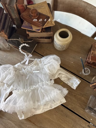 Marron50｜(1y-6y) 印花薄紗背心上衣3