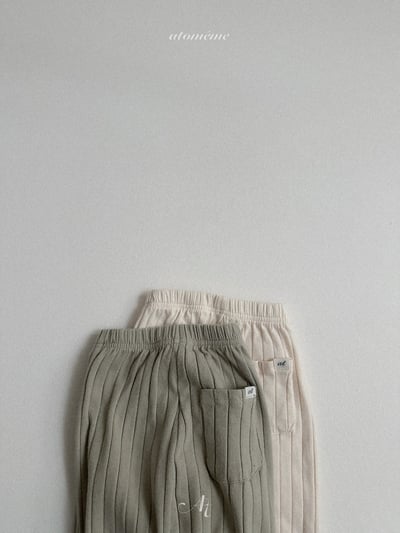 Atomeme23｜(70-110) 壓紋縮口休閒褲10