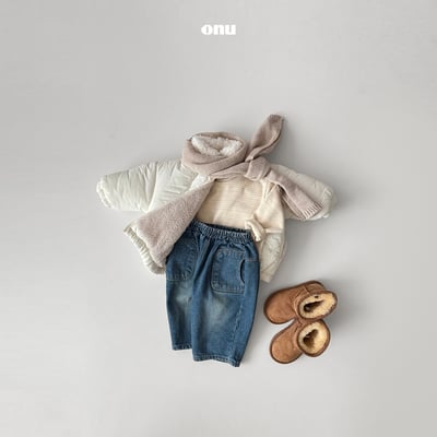 onu 21｜(70cm-115cm) logo刺繡羽絨刷毛外套11