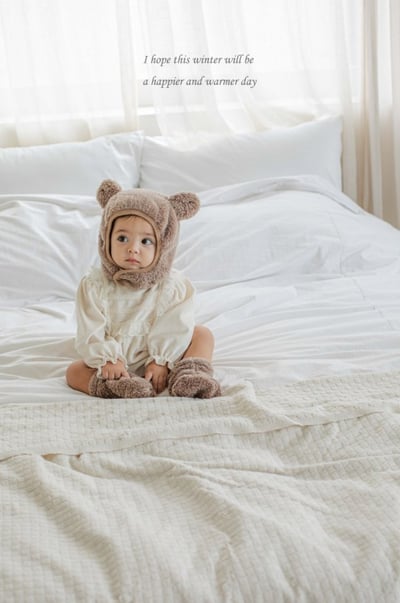 M-KIDS07｜(55-80cm) 2色法式絨面蕾絲包屁衣4