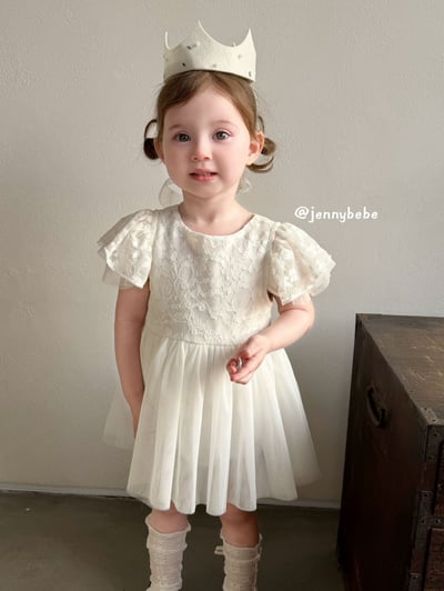 JE728｜(66-90cm) 公主袖薄紗蓬蓬裙包屁衣8