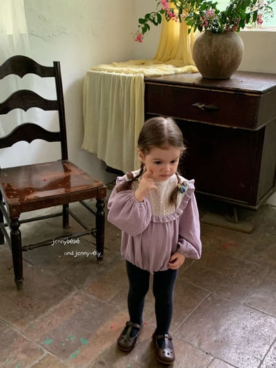 JE571｜(66-90cm) 暮丁香拼接荷葉邊包屁衣8