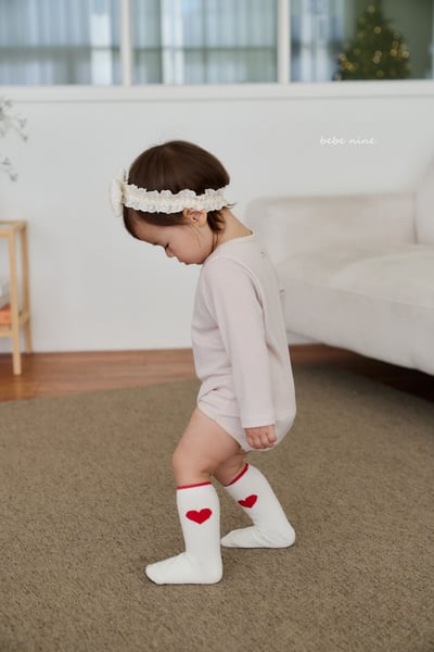bebe nine01 (0m-36m) 1色愛心高筒襪四雙組18