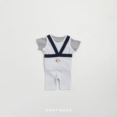 Oottbebe03｜(0m-12m)  背帶條紋打底褲4