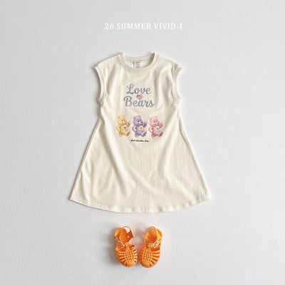 vivid32｜(78cm-125cm) 4款彩色熊無袖連身裙5