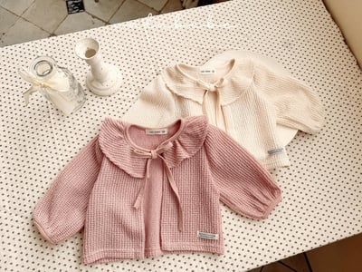 Valubebe30｜(65-90) 荷葉開襟綁帶外套14