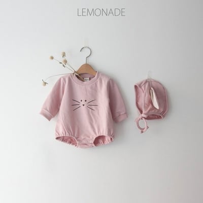 LEMONADE45｜(55cm-85cm) 2色小貓包屁衣含帽子17