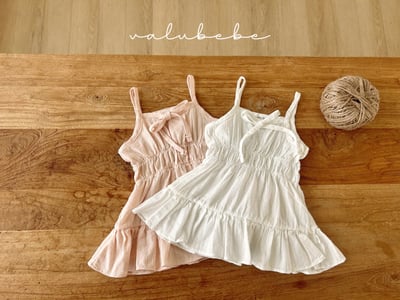 Valubebe 57｜(65-90cm) 褶皺吊帶洋裝2