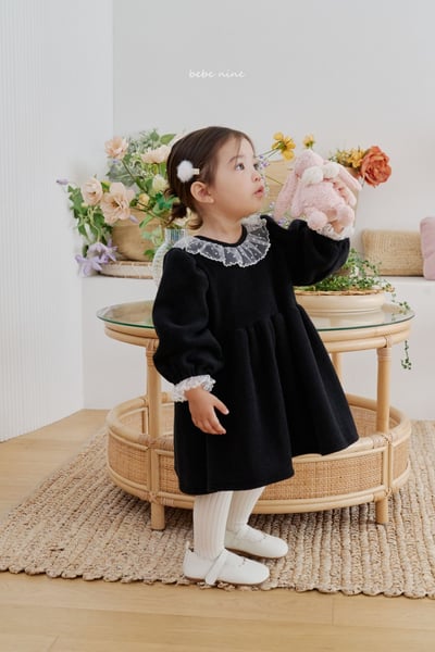 bebe nine32 (65cm-115cm) 2色蕾絲領綁帶洋裝8