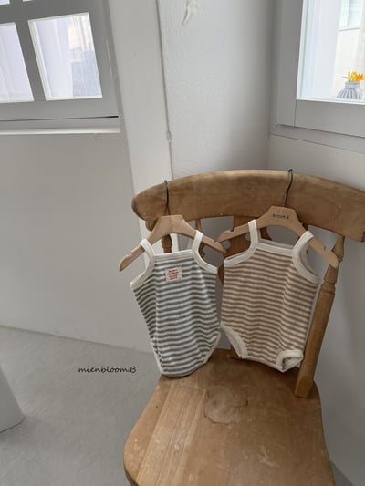 Bloom.b11｜(0m-18m) 肩帶條紋包屁衣4