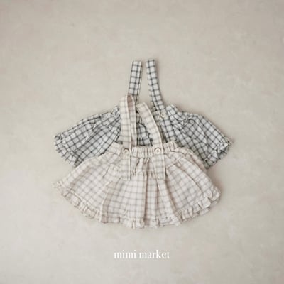 mimi market03 (75-90cm)  格子吊帶半身裙2