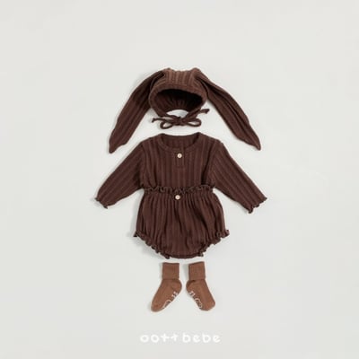 Oottbebe04｜(0m-12m) 壓紋捲邊套裝17