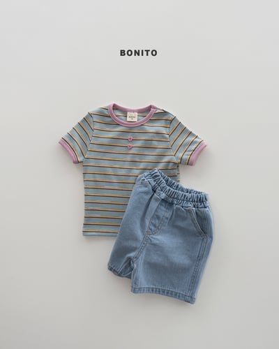 Bonito54｜(75cm-125cm) 4色多彩線紋層變上衣9