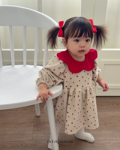 Cieldemaman18｜(3M~15M)  愛心翻領連身裙7