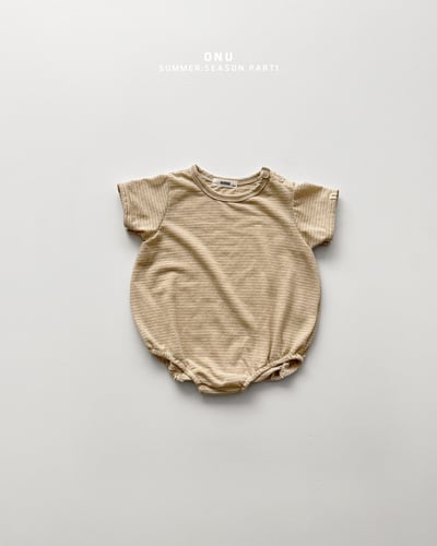 onu51｜(6m-12m) 細條紋短袖包屁衣5