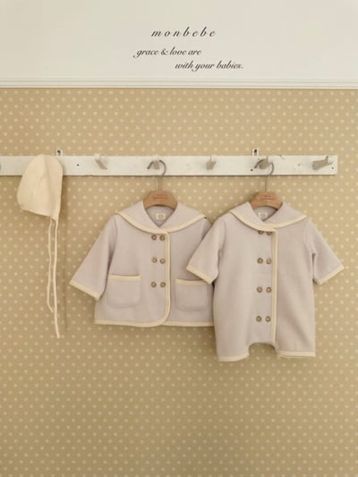 MONBEBE28｜(1y-8y) 滾邊排扣翻領外套6