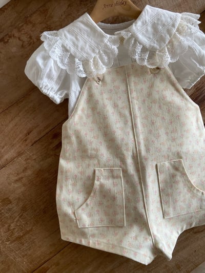 Anne Shirley06｜(1y-5y) 1色碎花愛心鈕扣吊帶褲1