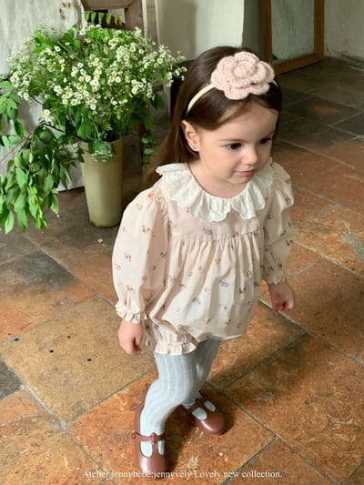 JE550｜(66-120cm) 甜美蕾絲領碎花包屁衣/洋裝7