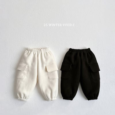 vivid08｜(78cm-125cm) 素面工作口袋縮口褲4